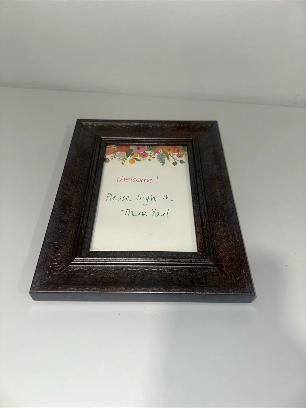 Brass Finish Indented Design 4 x 6 Hang Both Ways or Desk Top Picture Frame